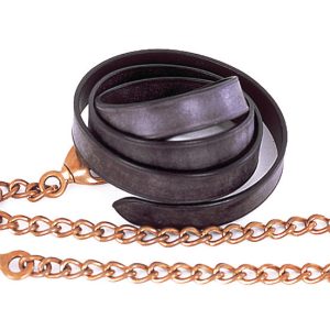 English Leather Lead And Chain 1" Leather Lead With Single Chain