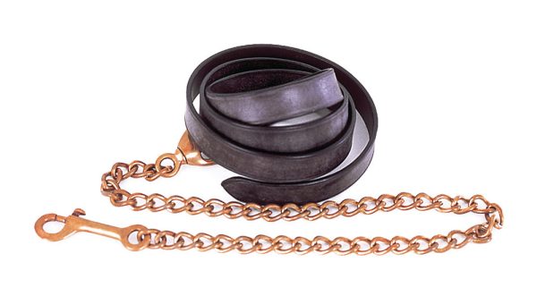 English Leather Lead And Chain 1" Leather Lead With Single Chain