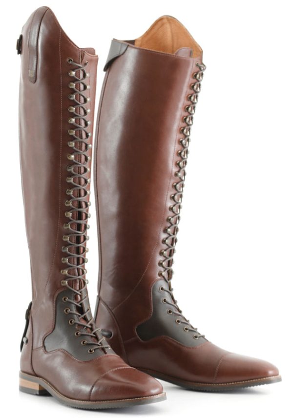 Maurizia Ladies Lace Front Tall Leather Riding Boots