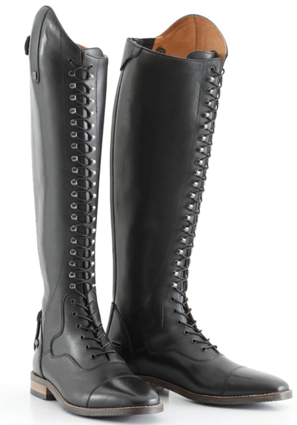 Maurizia Ladies Lace Front Tall Leather Riding Boots