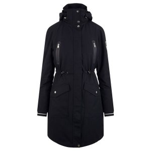 HV Polo Leonora Ladies Long Waterproof Parka Jacket - Black (L)