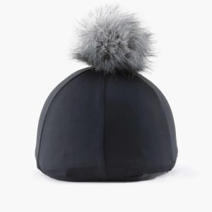 Jersey Hat Silk with Faux Fur Pom Pom